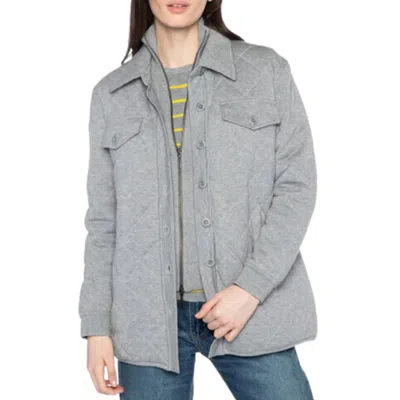 Kinross Two In One Quilted Shacket In Granite In Gray