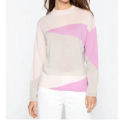 Kinross Waves Crewneck Sweater In Shell Multi