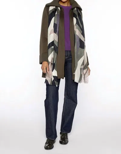 Kinross Women's Abstract Print Scarf In Loden Multi
