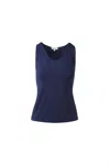 Kinross Women's Bamboo Hi Low Vee Tank In Navy In Blue