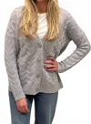 Kinross Women's Cable Boyfriend Cardigan In Silver In Silver