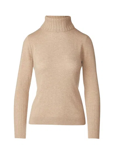 Kinross Women's Chunky Trim Sweater In Camel In Brown