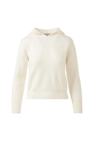 Kinross Women's Double Knit Hoodie In Pearl In White