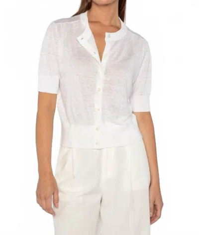 Kinross Women's Gathered Shoulder Cardigan In White