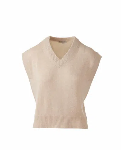 Kinross Women's Marled Cap Vee Top In Straw In Neutral