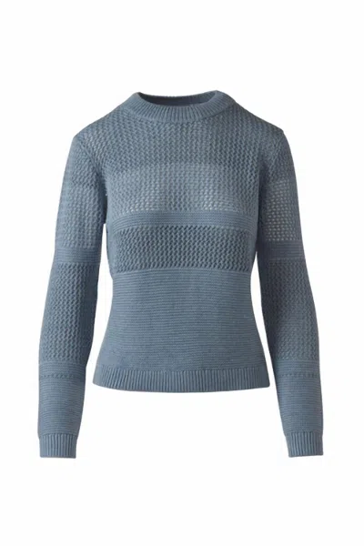 Kinross Women's Mixed Stitch Lurex Crew Sweater In Cove In Multi