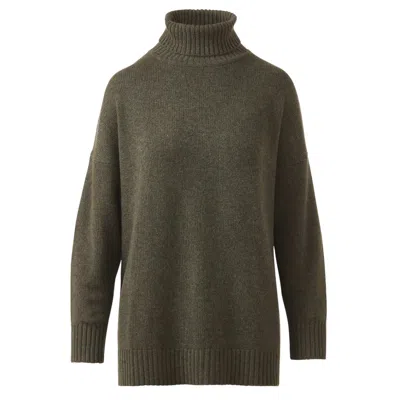 Kinross Women's Oversized Cozy Mock Sweater In Loden In Green