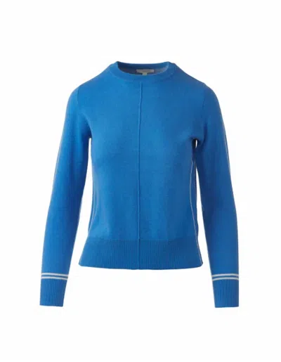 Kinross Women's Pop Trim Crew Sweater In Royal/cloud In Multi