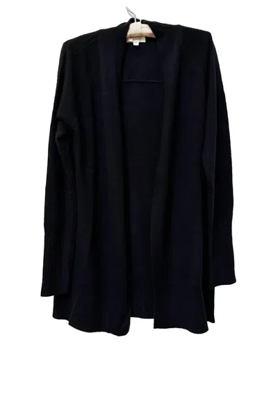 Kinross Women's Rib Detail Cardigan In Black In Blue
