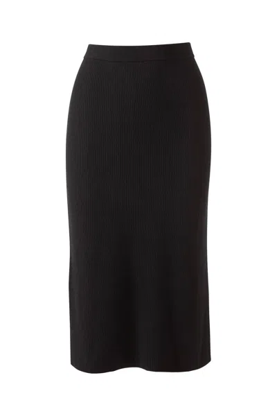 Kinross Women's Rib Midi Skirt In Black
