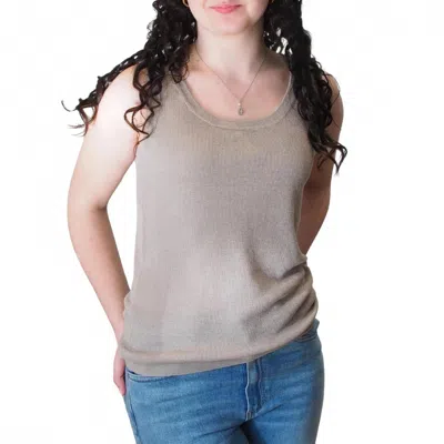 Kinross Women's Rib Tank Top In Flax In Gray