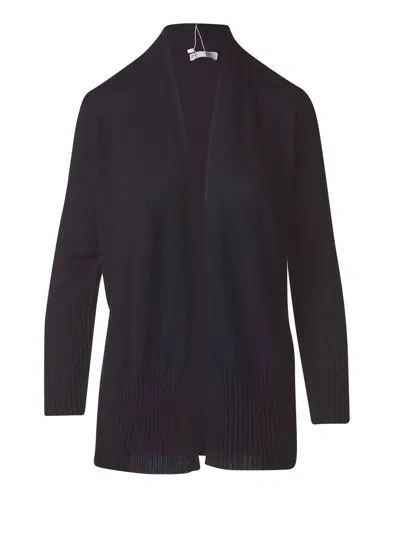Kinross Women's Rib Trim Cardigan In Black