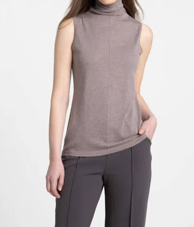 Kinross Women's Sleeveless Seamed Funnel Top In Seal In Gray