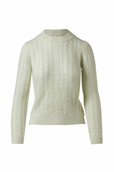 Kinross Women's Sprayprint Cable Crew Sweater In Seaglass In Neutral