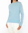 Kinross Rib Trim Crew Sweater In Opal In Blue