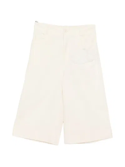 Kinyan Lam Hand-embroidered Cropped Trousers In White
