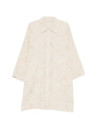 Kinyan Lam Patterned Collared Coat In Neutral