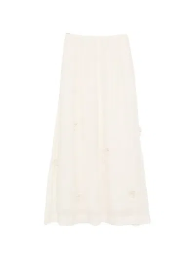 Kinyan Lam Ramie Maxi Skirt In White