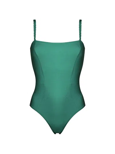 Kióhne Karina Braided-strap Swimsuit In Green