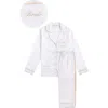 Kip. Kip Bride Cotton Long Pajama Set In White