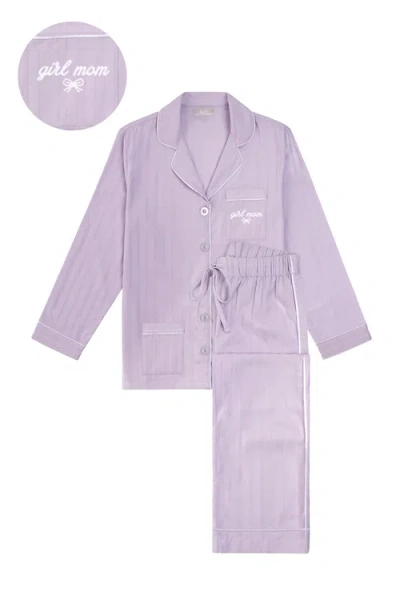 Kip. Kip Girl Mom Cotton Pajama Set In Purple