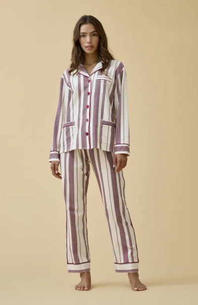Kip. Kip Luxe Stretch Cotton Pajama Set In Multi