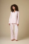 Kip. Kip Luxe Stretch Cotton Pajama Set In Pink Peony