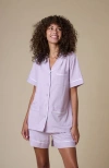 Kip. Kip Luxe Stretch Cotton Short Set In Lavender