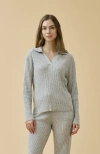 Kip. Kip Merino Cashmere Lounge Sweater In Gray
