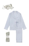 Kip. Kip Premium Cotton Long Pajama Gift Set In Mist Blue