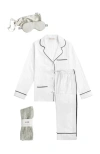 Kip. Kip Premium Cotton Long Pajama Gift Set In Monochrome