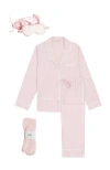 Kip. Kip Premium Cotton Long Pajama Gift Set In Pink Peony