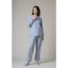 Kip. Kip Premium Cotton Pajama Set In Dove Grey