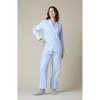 Kip. Kip Premium Cotton Pajama Set In Mist Blue