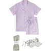 Kip. Kip Premium Cotton Short Pajama Gift Set In Lavender