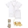 Kip. Kip Premium Cotton Short Pajama Gift Set In Lily White