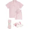 Kip. Kip Premium Cotton Short Pajama Gift Set In Pink Peony