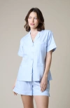 Kip. Kip Premium Cotton Short Set In Mist Blue