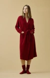 Kip. Kip Pure Cashmere Long Robe Bundle In Red