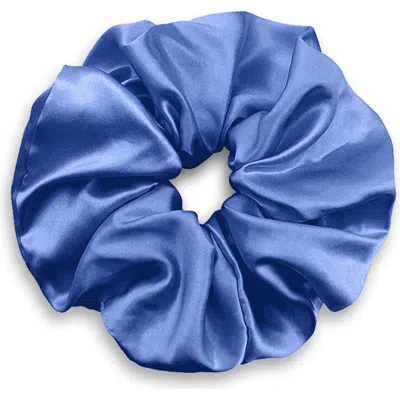 Kip. Kip Soft Satin Scrunchie In Blue
