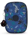 Kipling 100 Pens Aqua Flowers Zippered Pen Case In Blue