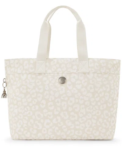 Kipling Colissa Extra-large Tote Bag In White Cheetah J