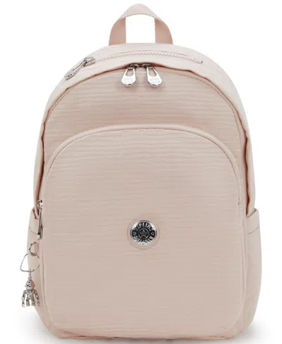 Kipling Delia Small Laptop Backpack In Pink Cultivated Pearl Jacquard