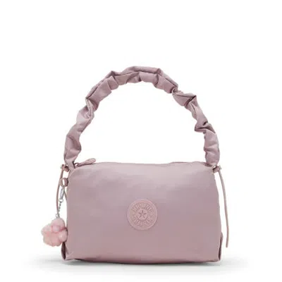 Kipling Eleni Smooth Satin Shoulder Bag In Entirely Pink
