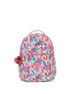 Kipling Flamingo Leaves Zip Backpack In Pink