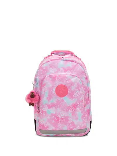 Kipling Kids' Floral-print Backpack In Pink