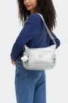 Kipling Gabb Small Nylon Crossbody Bag In Silver, Women's At Urban Outfitters