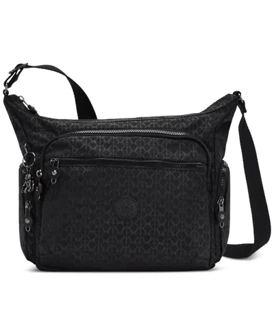 Kipling Gabbie Large Nylon Zip-top Crossbody Bag In Black