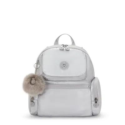 Kipling Matta Metallic Backpack In Silver