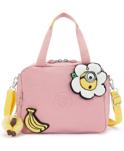 Kipling Minion Print Removable Strap Lunch Bag In Pink